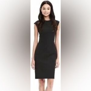Banana Republic Bi stretch Sheath Dress Petite Cap Sleeve